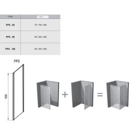 Душевая стенка RAVAK Pivot PPS-90 белый + транспарент 90G70100Z1