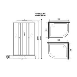 Душевая кабина NIAGARA Promo P90/80/26L/MT