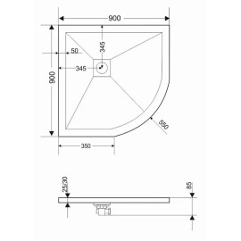 Поддон GROSSMAN GR-S19090 90х90х2,5 см белый