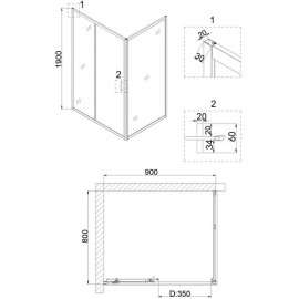 Душевое ограждение NIAGARA NG-62-9A-A80