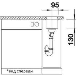 Кухонная мойка Blanco SUBLINE 160-U SILGRANIT антрацит c отв.арм. InFino (арт.523396)