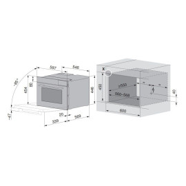 Духовой шкаф V-ZUG Combair V2000 45 C2T-21048 чёрное стекло