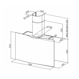 Вытяжка FABER 110.0324.952 VEIL WH CORIAN A90
