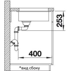 Кухонная мойка Blanco SUBLINE 160-U SILGRANIT антрацит c отв.арм. InFino (арт.523396)