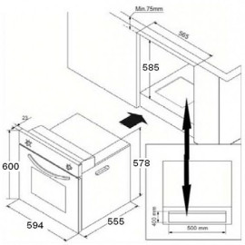 Газовый духовой шкаф RICCI RGO-620BG