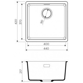 Кухонная мойка Omoikiri Kata 44-U-GR (4993404)