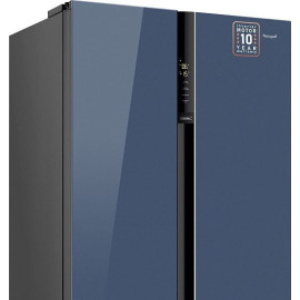 Холодильник WEISSGAUFF WSBS 600 NoFrost Inverter Blue Glass