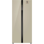 Холодильник WEISSGAUFF WSBS 500 Inverter NoFrost Beige Glass