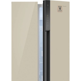 Холодильник WEISSGAUFF WSBS 500 Inverter NoFrost Beige Glass