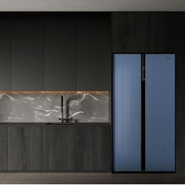 Холодильник WEISSGAUFF WSBS 600 NoFrost Inverter Blue Glass