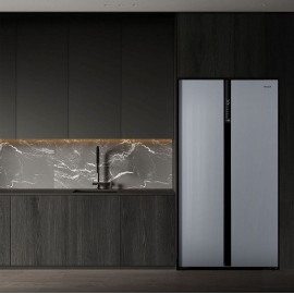 Холодильник WEISSGAUFF WSBS 600 NoFrost Inverter Dark Grey Glass