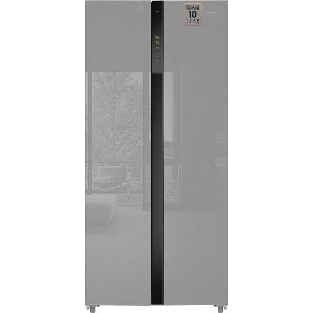 Холодильник WEISSGAUFF WSBS 500 Inverter NoFrost Inox Glass