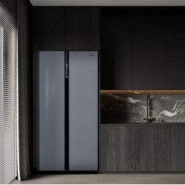 Холодильник WEISSGAUFF WSBS 600 NoFrost Inverter Dark Grey Glass