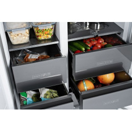 Холодильник WEISSGAUFF WSBS 590 NoFrost Inverter Premium Inox Glass