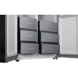 Холодильник WEISSGAUFF WSBS 590 NoFrost Inverter Premium Inox Glass