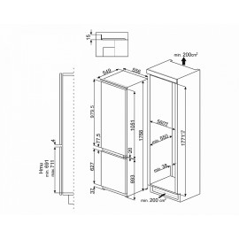 Встраиваемый холодильник Smeg CD7276NLD2P1
