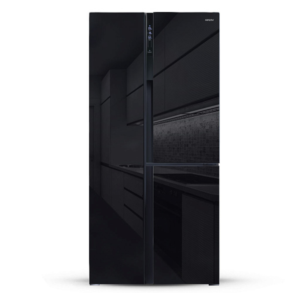 Холодильник GINZZU NFK-610 Black glass