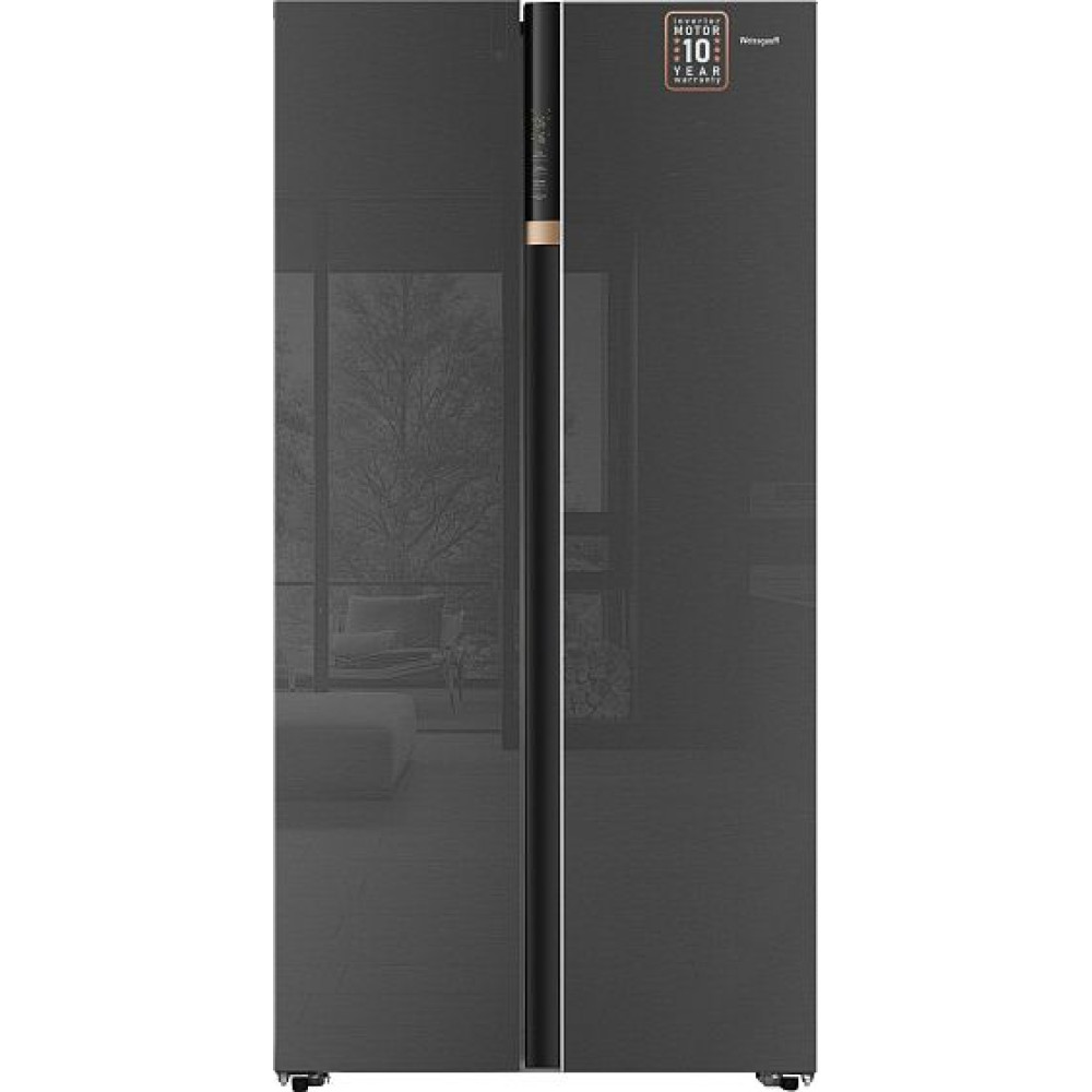 Холодильник WEISSGAUFF WSBS 590 NoFrost Inverter Premium Inox Glass