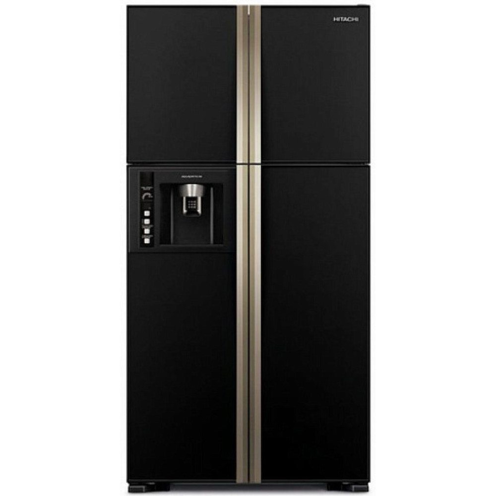 Холодильник HITACHI R-W722 FPU1 GBK черное стекло
