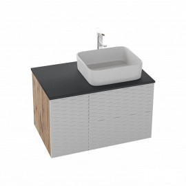 Тумба подвесная GROSSMAN АЛЬБА 80 см веллингтон/белая 108011