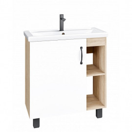 Тумба напольная GROSSMAN ФЛАЙ 70 см дуб сонома/белая 107001