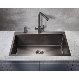 Кухонная мойка MILACIO Denia 750 Steel MC.77509 вороненая сталь