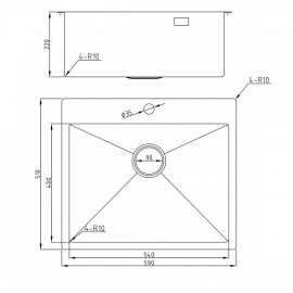 Кухонная мойка MILACIO Denia 59 Steel MC.77498 золото
