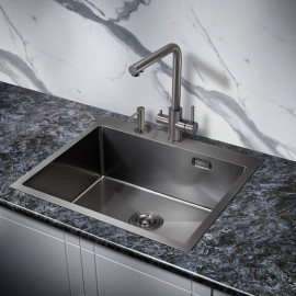 Кухонная мойка MILACIO Denia 59 Steel MC.77499 вороненая сталь