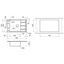 Кухонная мойка EMAR EMQ-1780.Q антрацит