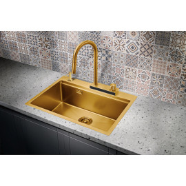 Кухонная мойка MILACIO Denia 68 Steel MC.77418 золото