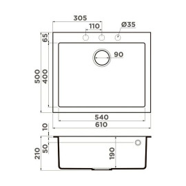 Кухонная мойка OMOIKIRI Bosen 61-ES (4997211)