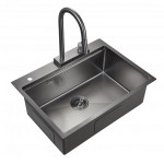 Кухонная мойка MILACIO Denia 68 Steel MC.77419 вороненая сталь