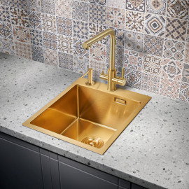 Кухонная мойка MILACIO Denia 41 Steel MC.77468 золото