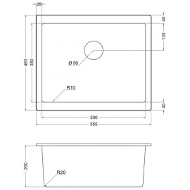 Кухонная мойка EMAR EMQ-1555.P агат