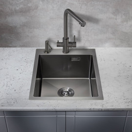 Кухонная мойка MILACIO Denia 41 Steel MC.77469 вороненая сталь