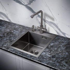 Кухонная мойка MILACIO Denia 41 Steel MC.77469 вороненая сталь