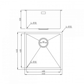 Кухонная мойка MILACIO Denia 44 Steel MC.77430 нержавеющая сталь