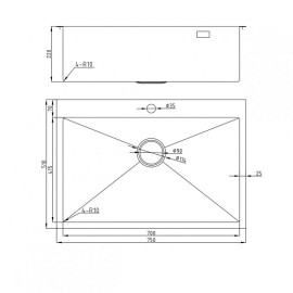 Кухонная мойка MILACIO Denia 750 Steel MC.77500 нержавеющая сталь