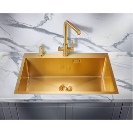 Кухонная мойка MILACIO Denia 750 Steel MC.77508 золото
