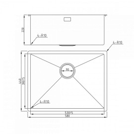 Кухонная мойка MILACIO Denia 58 Steel MC.77459 вороненая сталь