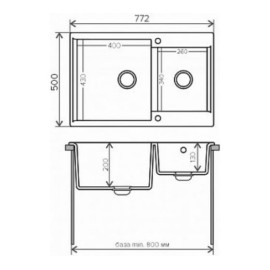 Кухонная мойка POLYGRAN BRIG-772 белый хлопок