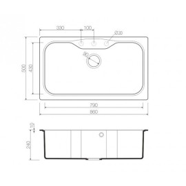 Кухонная мойка OMOIKIRI Maru 86-EV (4993216)