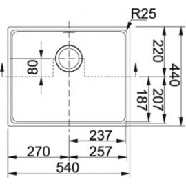 Кухонная мойка FRANKE KBG 110-50 3,5''под ст,шоколад (125.0176.646)