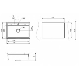 Кухонная мойка GRANULA KS-7301 чёрный