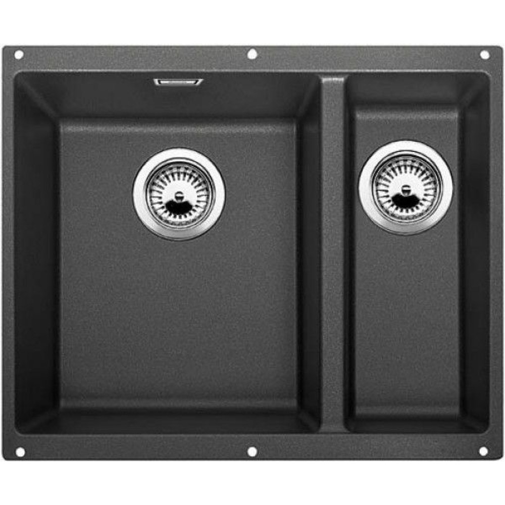 Кухонная мойка Blanco SUBLINE 340/160-U SILGRANIT антрацит (чаша справа) с отв.арм. InFino (арт.523558)
