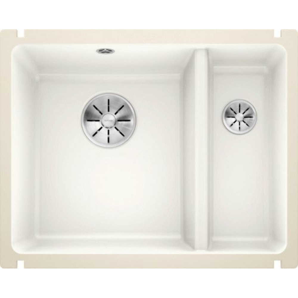 Кухонная мойка Blanco SUBLINE 350/150-U керамика отводная арматура InFino® глянцевый белый керамика 523741