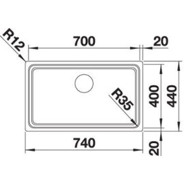 Кухонная мойка Blanco ETAGON 700-U нержавеющая сталь зеркальная полировка 524270