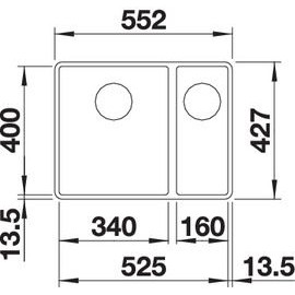 Кухонная мойка Blanco SUBLINE 340/160-F отводная арматура InFino® жасмин гранит 523572