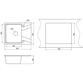 Кухонная мойка EMAR EMQ-1620.Q берилл