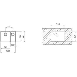 Мойка кухонная Teka BE LINEA RS15 2B 580 (art.115030008)